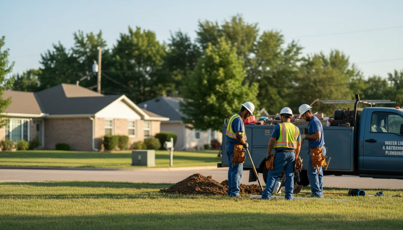 Residential water line and bathroom plumbing service in Francis, OK